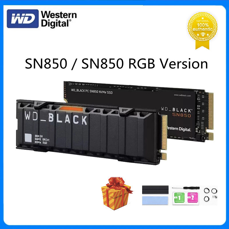 Western Digital WD BLACK 500GB 1 테라바이트 2 테라바이트 SN850 RGB NVMe 내부 솔리드 스테이트 드라이브 PCIe 4.0 Gen4 SSD 7000 메가바이트/초 M.2 2280 원본